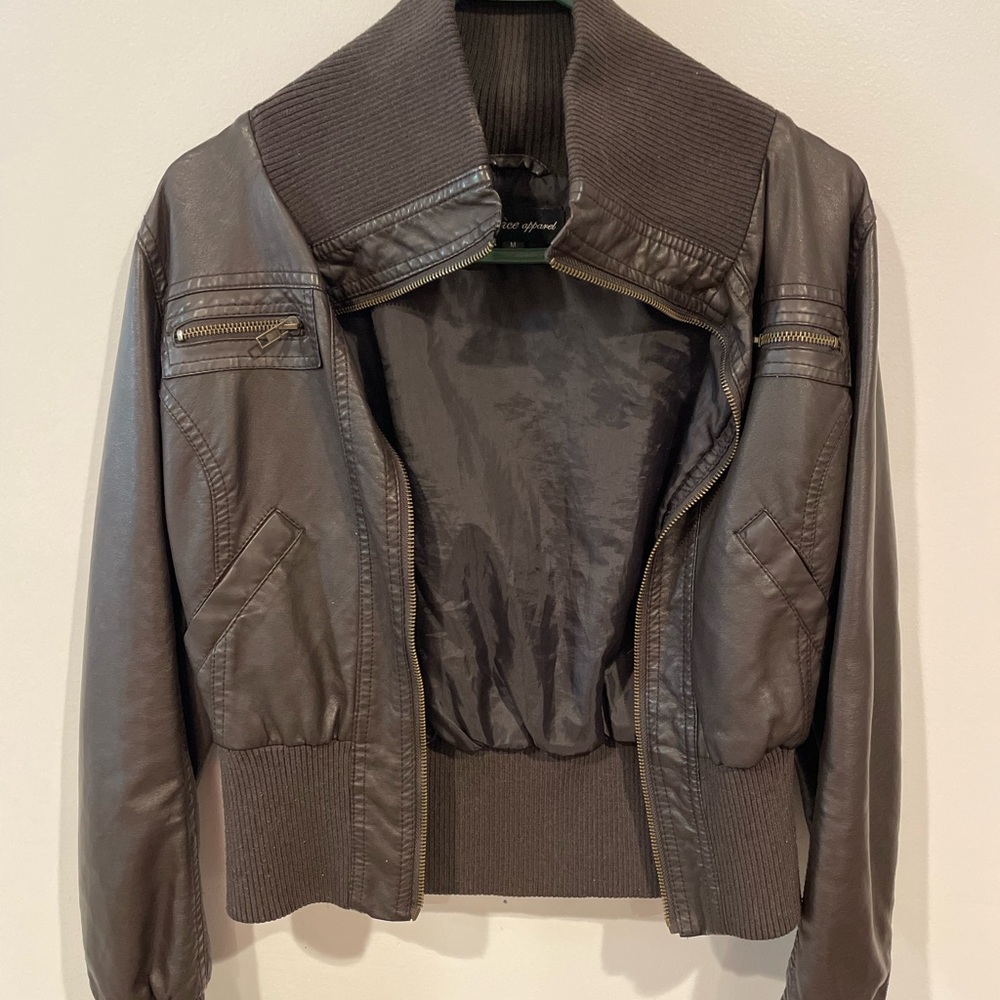 Brown leather jacket